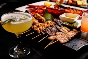 Japanese skewers and cocktails